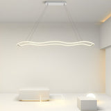 Modern Wave Design LED Pendant Light Nordic Style Circular Chandelier Ceiling Fixture