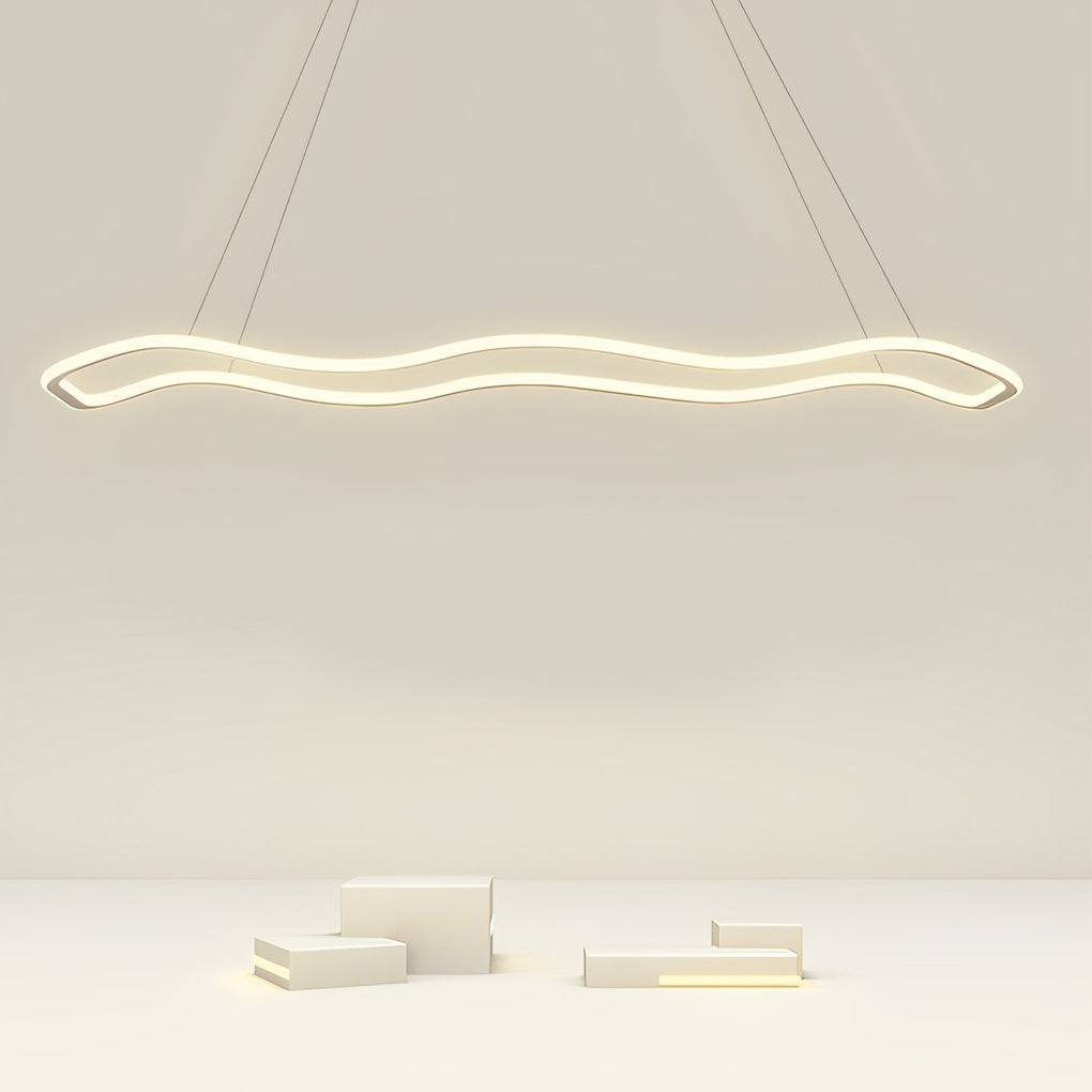Modern Wave Design LED Pendant Light Nordic Style Circular Chandelier Ceiling Fixture