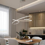 Modern Wave Design LED Ribbon Twist Chandelier Adjustable Pendant Light