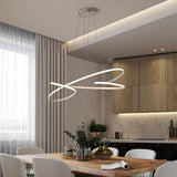 Modern Wave Design LED Ribbon Twist Chandelier Adjustable Pendant Light