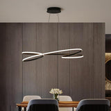 Modern Wave Design LED Ribbon Twist Chandelier Adjustable Pendant Light