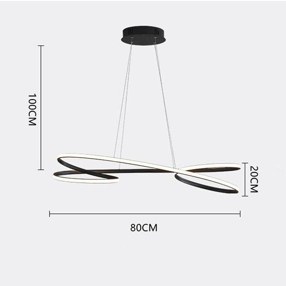 Modern Wave Design LED Ribbon Twist Chandelier Adjustable Pendant Light