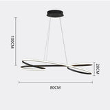 Modern Wave Design LED Ribbon Twist Chandelier Adjustable Pendant Light