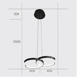 Modern Wave LED Island Chandelier Dimmable Pendant Light for Foyer and Kitchen Ceiling Lighting