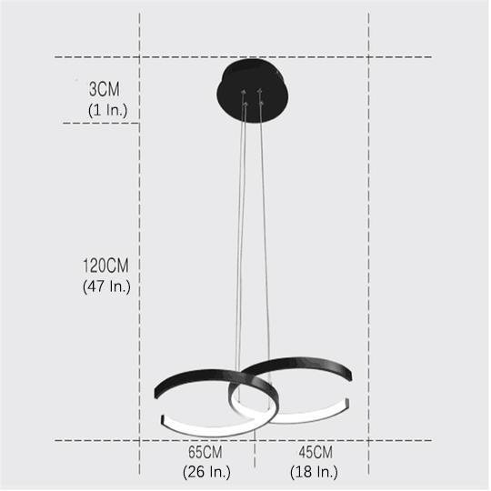 Modern Wave LED Island Chandelier Dimmable Pendant Light for Foyer and Kitchen Ceiling Lighting
