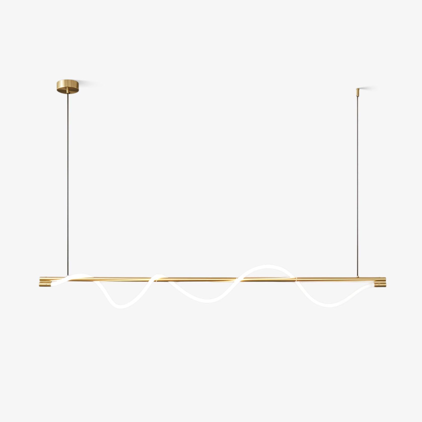 Modern Wave LED Linear Pendant Light for Kitchen Island and Office