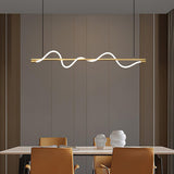 Modern Wave LED Linear Pendant Light for Kitchen Island and Office
