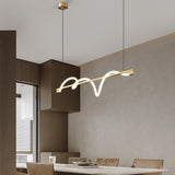 Modern Wave LED Linear Pendant Light for Kitchen Island and Office