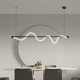 Modern Wave LED Linear Pendant Light for Kitchen Island and Office