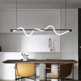 Modern Wave LED Linear Pendant Light for Kitchen Island and Office