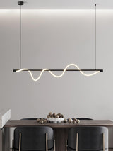Modern Wave LED Linear Pendant Light for Kitchen Island and Office