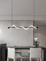 Modern Wave LED Linear Pendant Light for Kitchen Island and Office