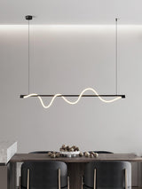 Modern Wave LED Linear Pendant Light for Kitchen Island and Office