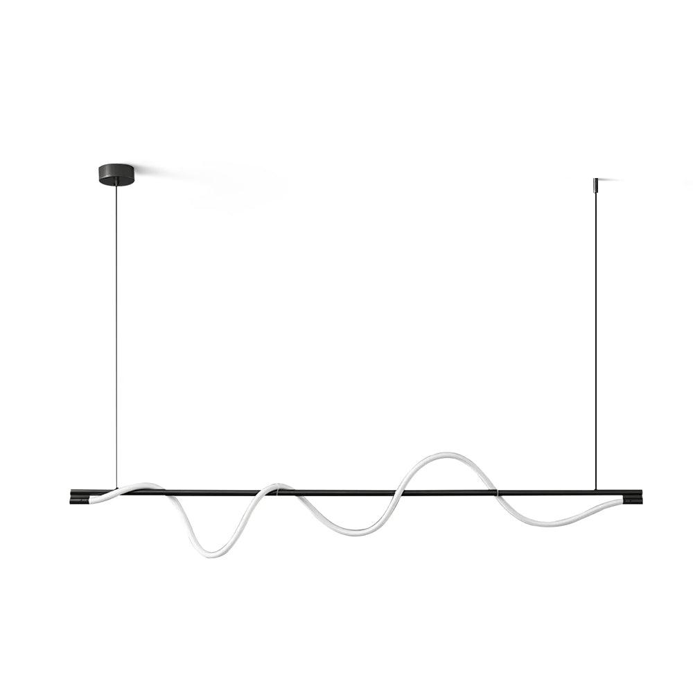 Modern Wave LED Linear Pendant Light for Kitchen Island and Office