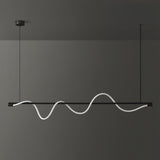 Modern Wave LED Linear Pendant Light for Kitchen Island and Office