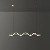 Modern Wave LED Linear Pendant Light for Kitchen Island and Office