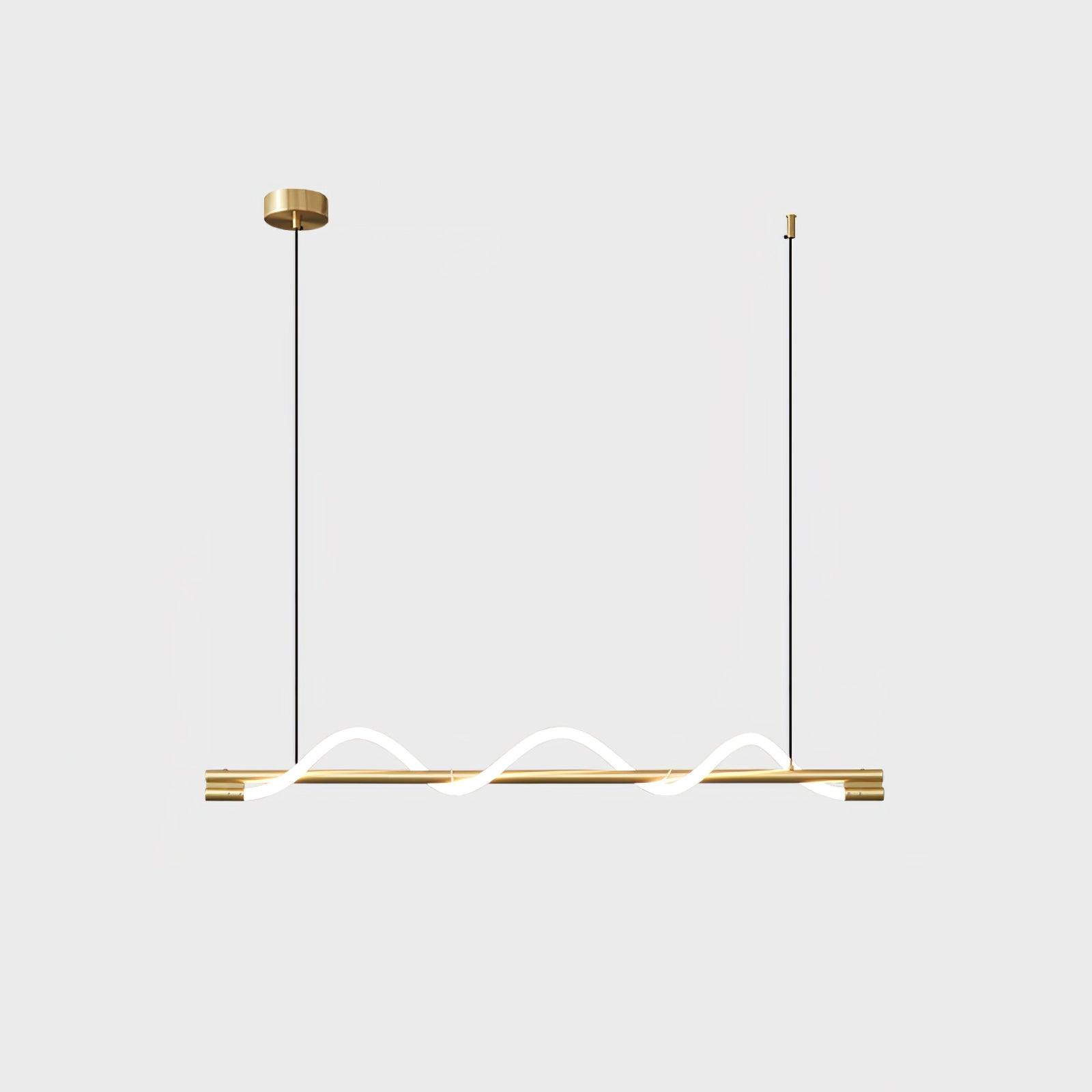 Modern Wave LED Linear Pendant Light for Kitchen Island and Office