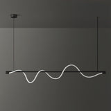 Modern Wave LED Linear Pendant Light for Kitchen Island and Office