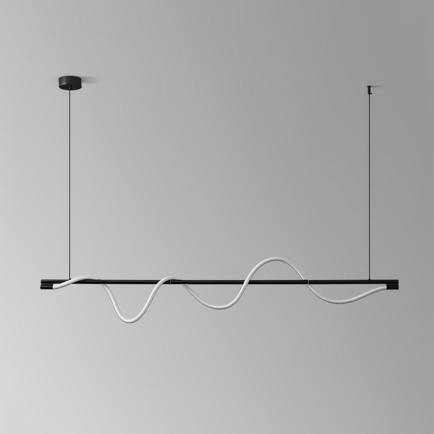 Modern Wave LED Linear Pendant Light for Kitchen Island and Office