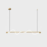 Modern Wave LED Linear Pendant Light for Kitchen Island and Office