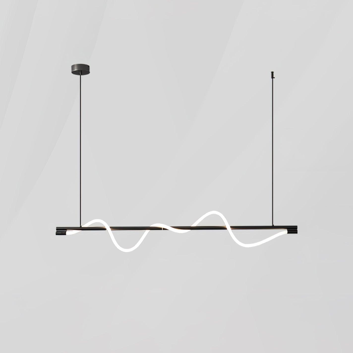 Modern Wave LED Linear Pendant Light for Kitchen Island and Office