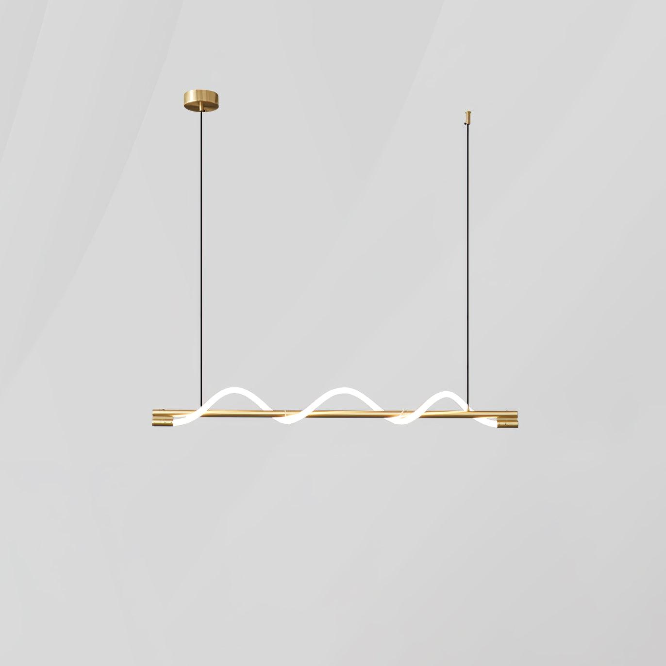 Modern Wave LED Linear Pendant Light for Kitchen Island and Office