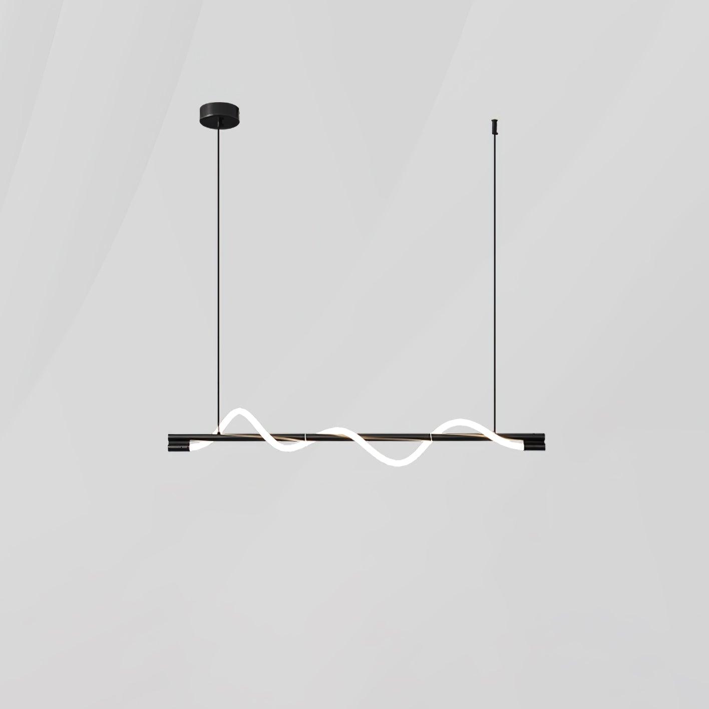 Modern Wave LED Linear Pendant Light for Kitchen Island and Office