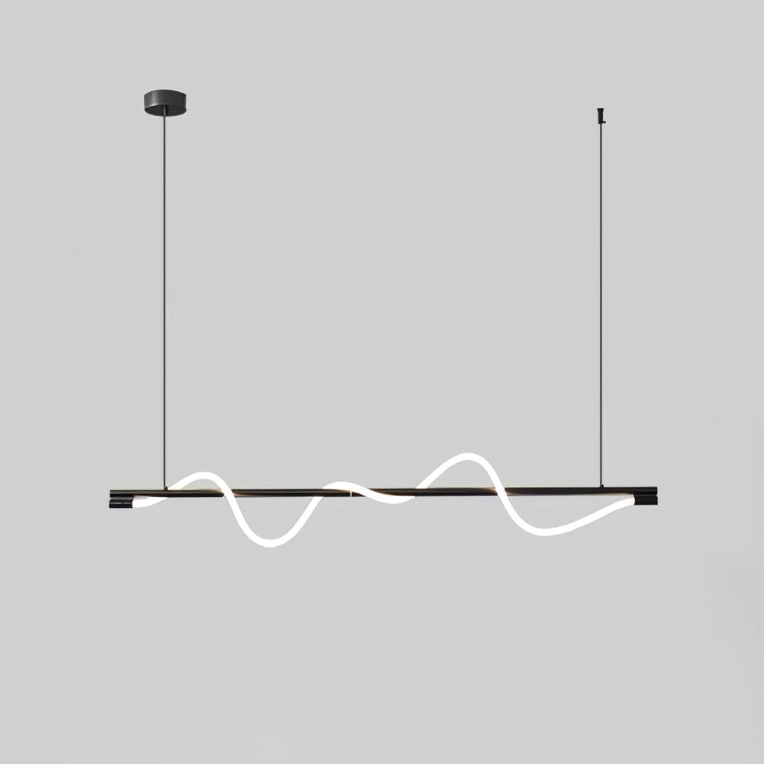 Modern Wave LED Linear Pendant Light for Kitchen Island and Office