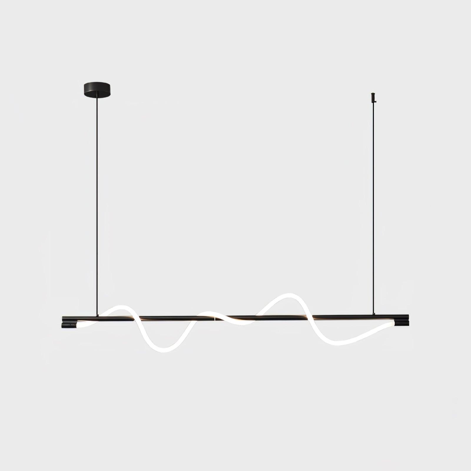 Modern Wave LED Linear Pendant Light for Kitchen Island and Office