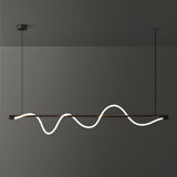 Modern Wave LED Linear Pendant Light for Kitchen Island and Office