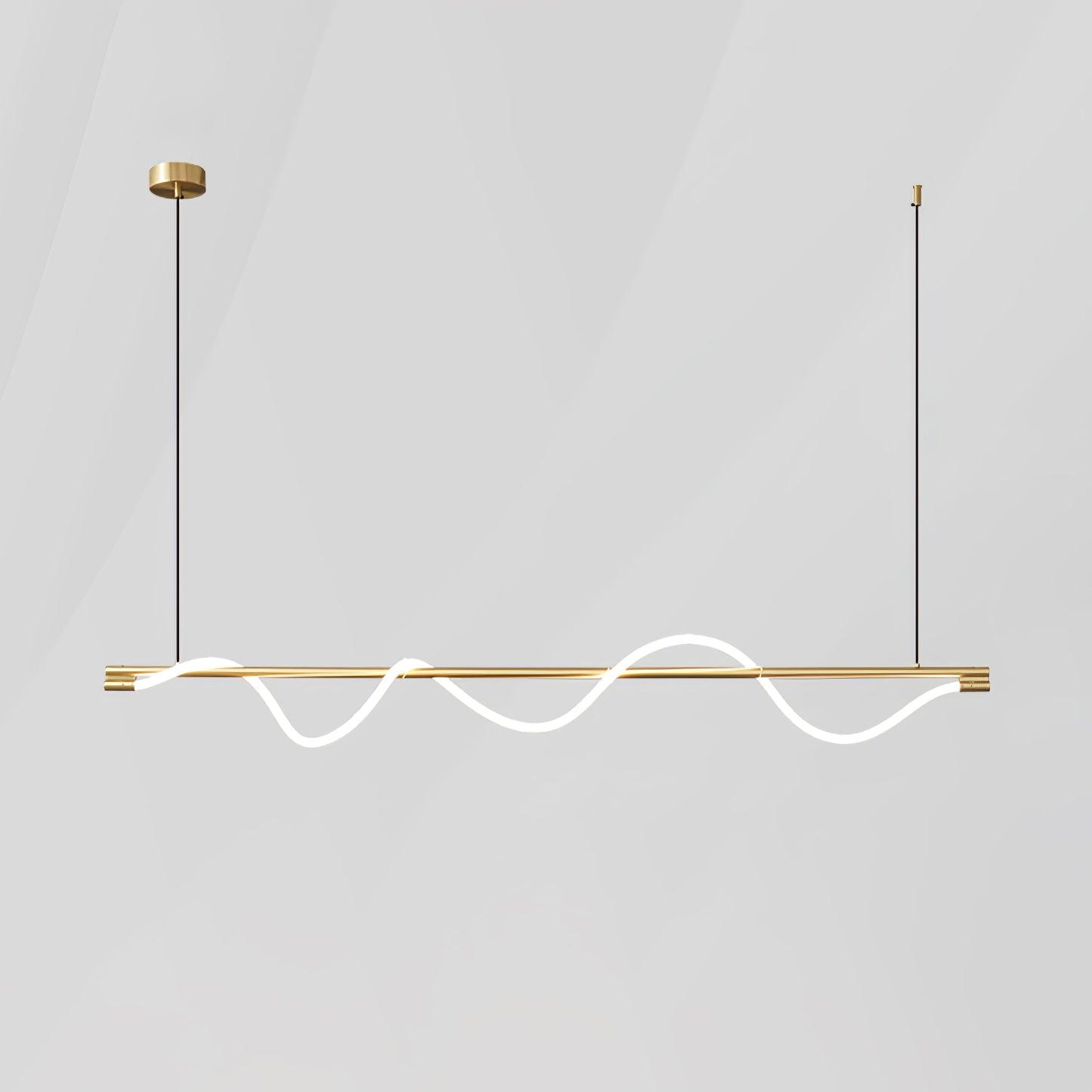 Modern Wave LED Linear Pendant Light for Kitchen Island and Office