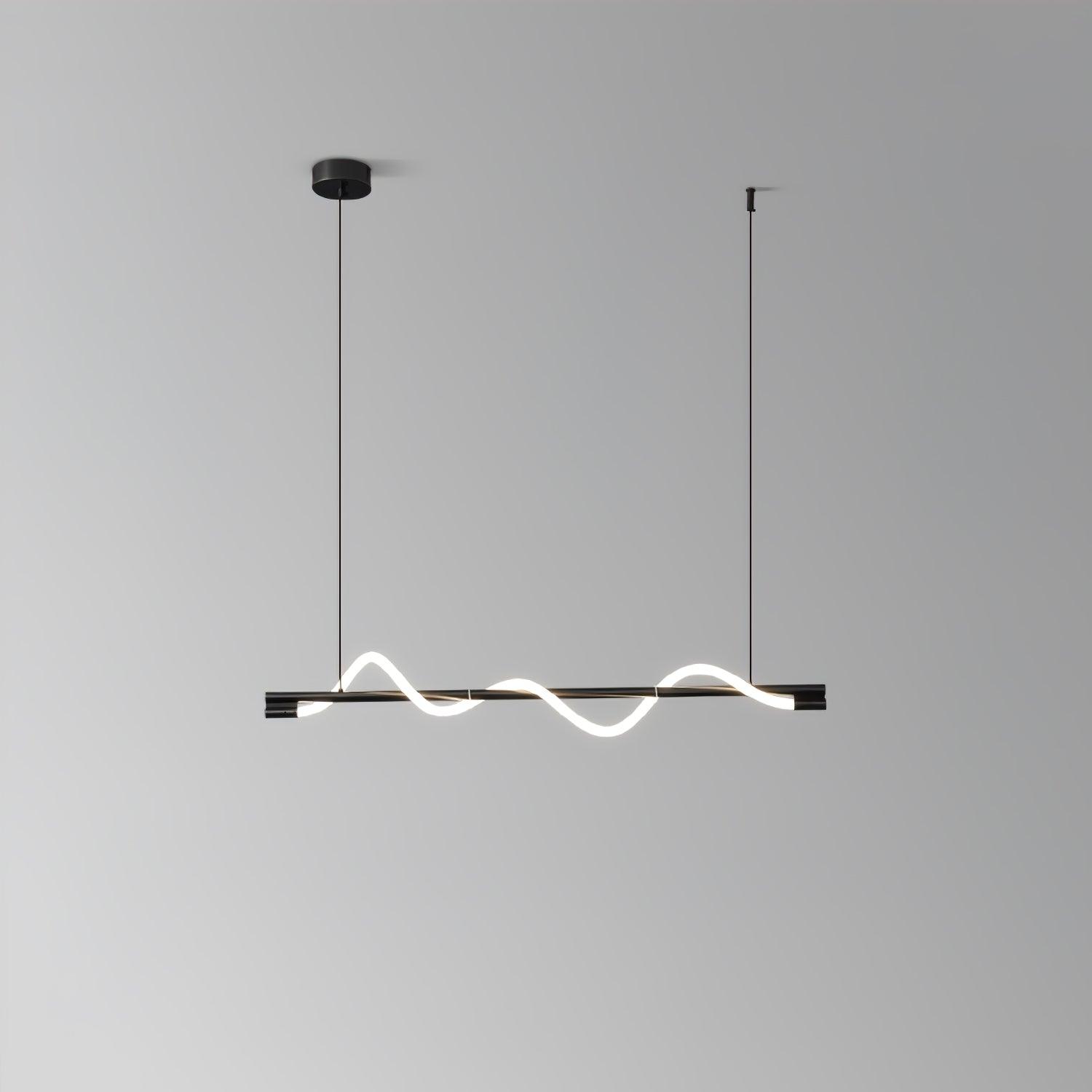 Modern Wave LED Linear Pendant Light for Kitchen Island and Office