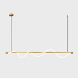 Modern Wave LED Linear Pendant Light for Kitchen Island and Office