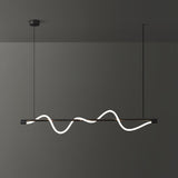Modern Wave LED Linear Pendant Light for Kitchen Island and Office
