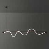 Modern Wave LED Linear Pendant Light for Kitchen Island and Office