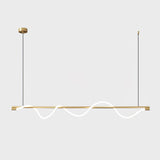 Modern Wave LED Linear Pendant Light for Kitchen Island and Office