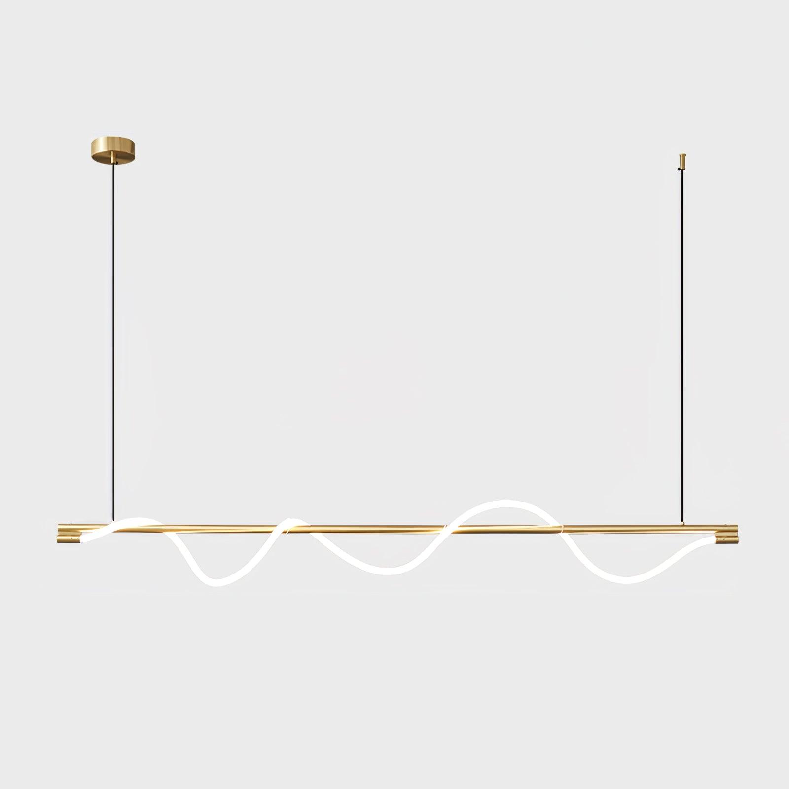 Modern Wave LED Linear Pendant Light for Kitchen Island and Office