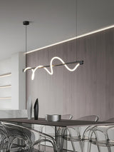 Modern Wave LED Linear Pendant Light for Kitchen Island and Office