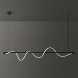 Modern Wave LED Linear Pendant Light for Kitchen Island and Office