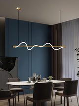 Modern Wave LED Linear Pendant Light for Kitchen Island and Office
