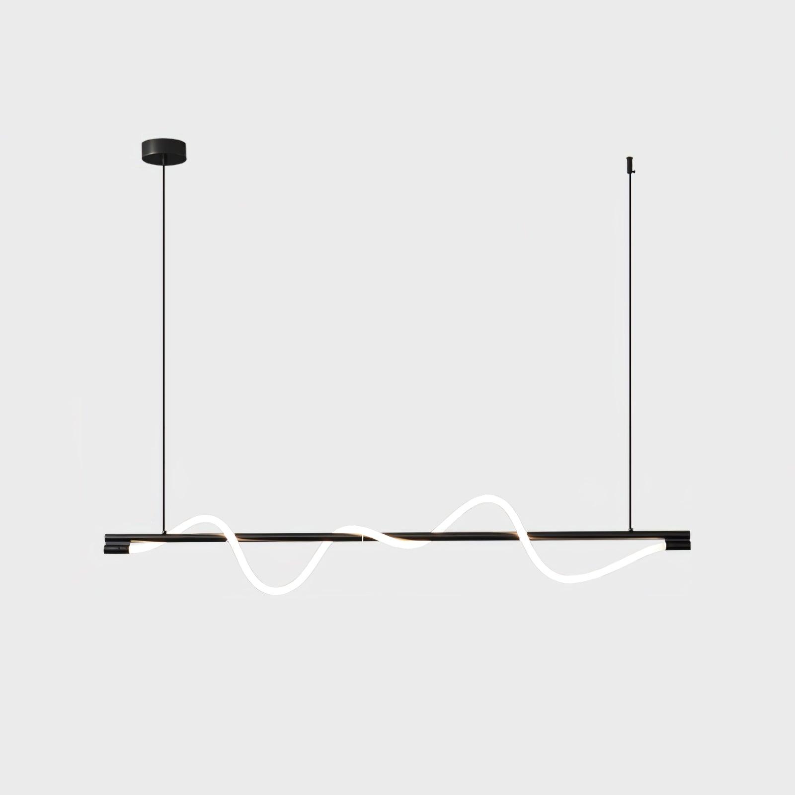Modern Wave LED Linear Pendant Light for Kitchen Island and Office