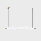 Modern Wave LED Linear Pendant Light for Kitchen Island and Office
