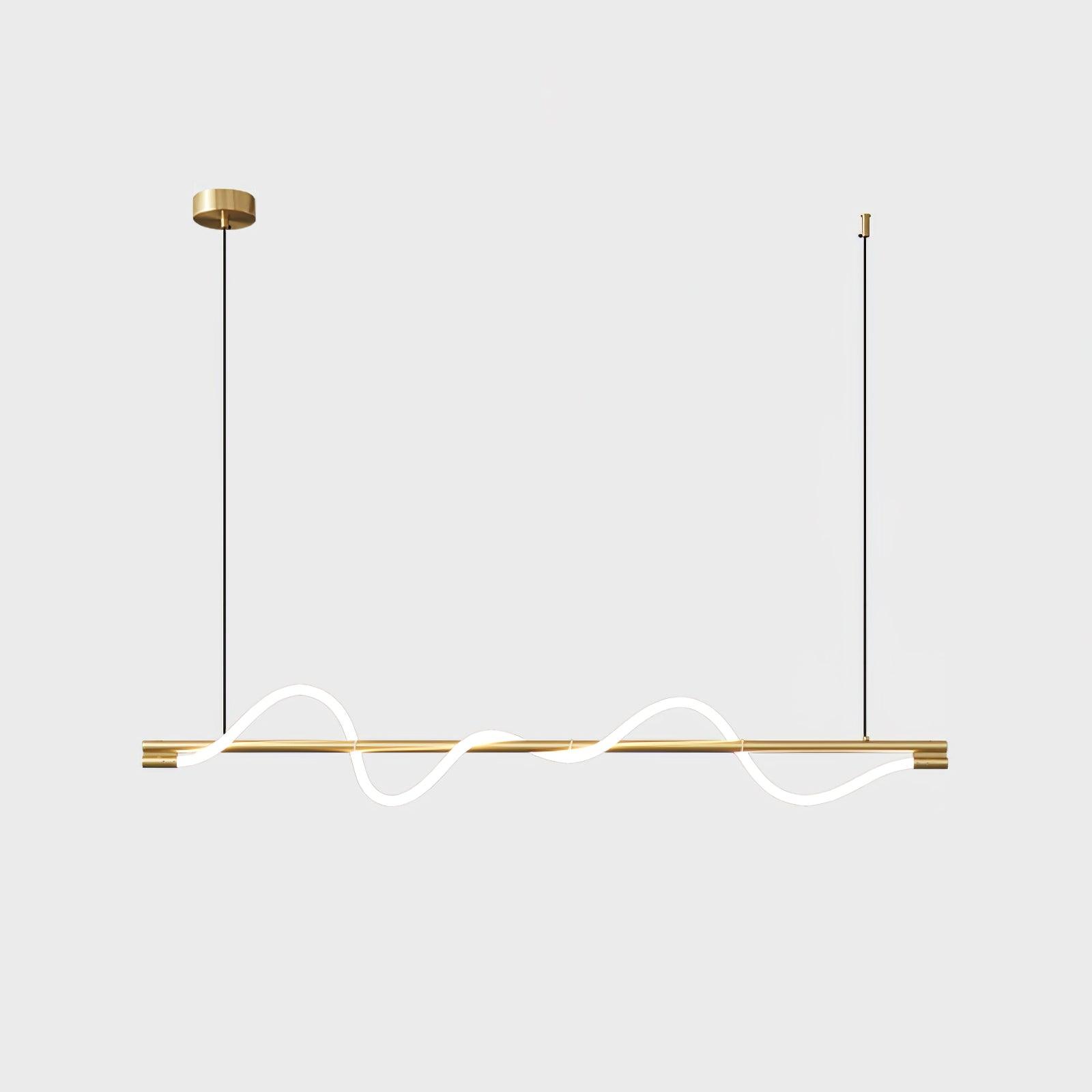 Modern Wave LED Linear Pendant Light for Kitchen Island and Office