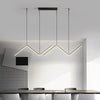 Modern Wave LED Pendant Light Dimmable Linear Kitchen Island Lighting for Dining Room Office