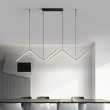 Modern Wave LED Pendant Light Dimmable Linear Kitchen Island Lighting for Dining Room Office