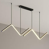 Modern Wave LED Pendant Light Dimmable Linear Kitchen Island Lighting for Dining Room Office
