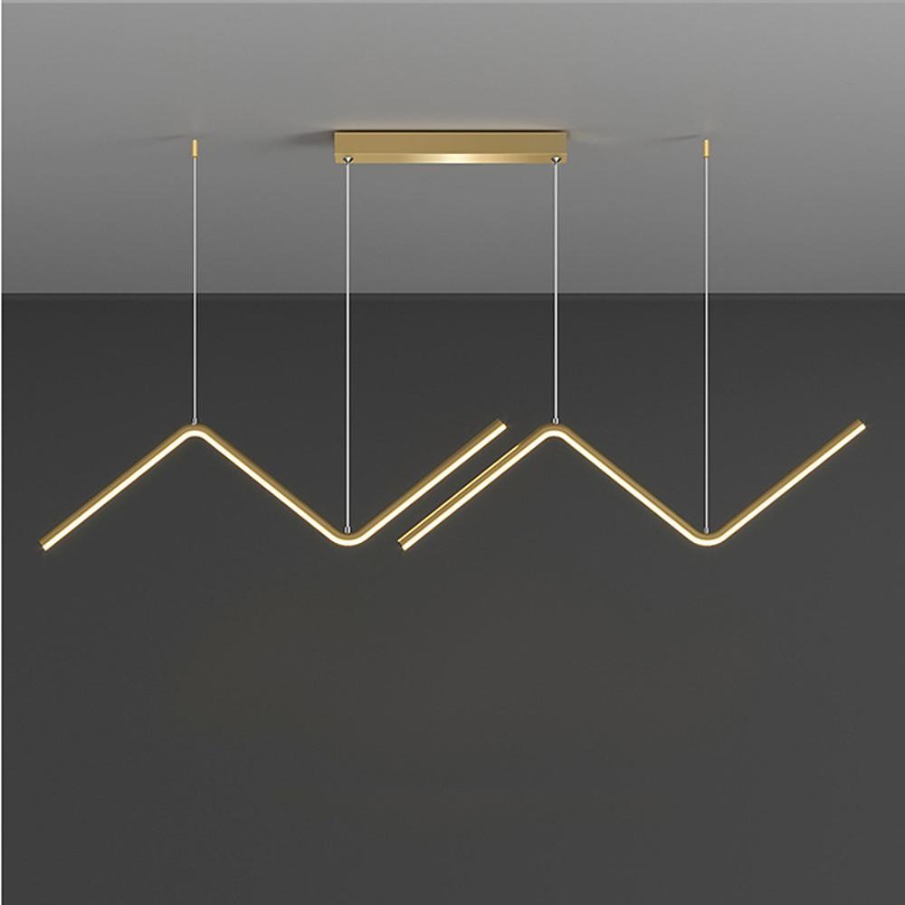 Modern Wave LED Pendant Light Dimmable Linear Kitchen Island Lighting for Dining Room Office