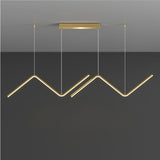 Modern Wave LED Pendant Light Dimmable Linear Kitchen Island Lighting for Dining Room Office