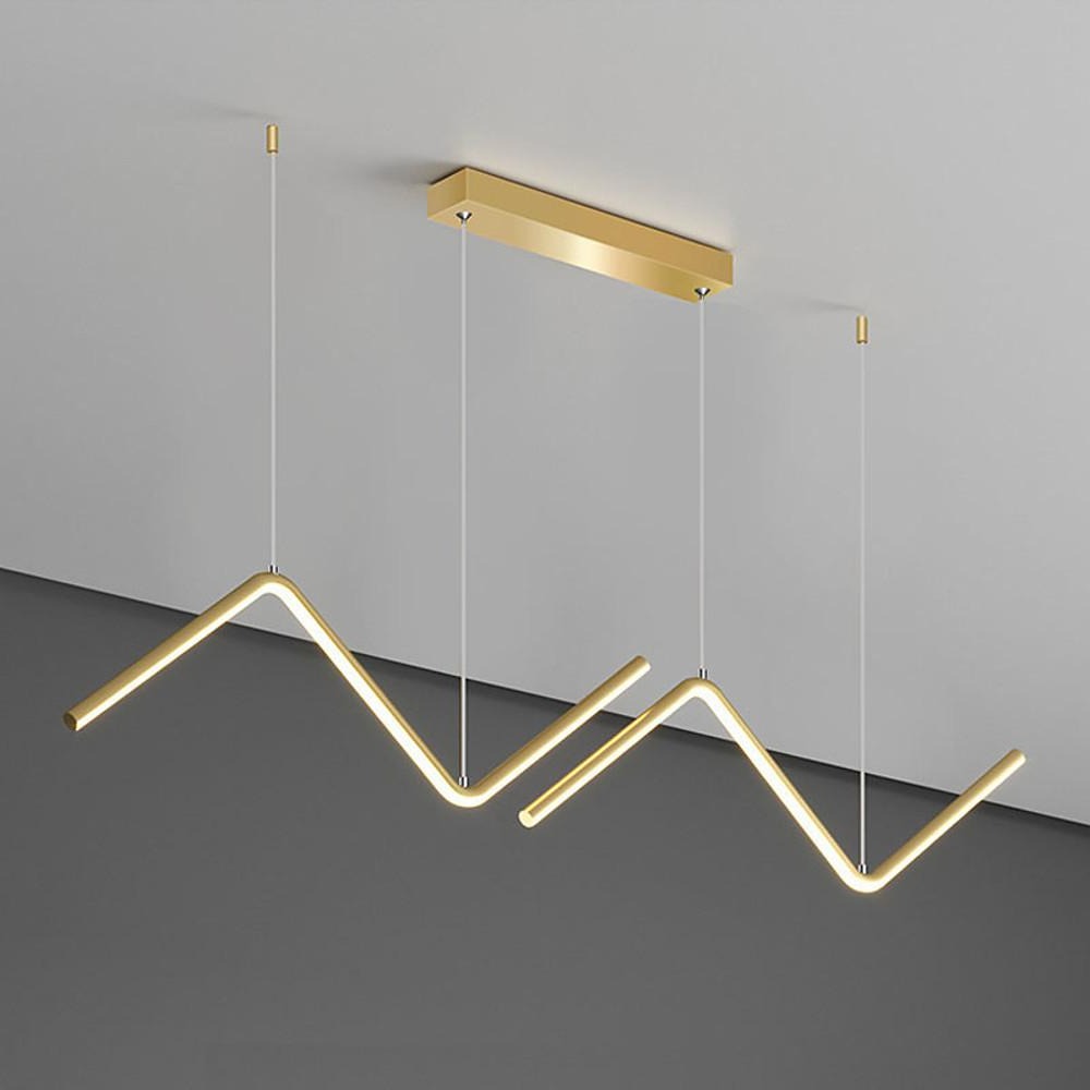 Modern Wave LED Pendant Light Dimmable Linear Kitchen Island Lighting for Dining Room Office