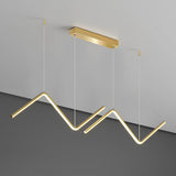 Modern Wave LED Pendant Light Dimmable Linear Kitchen Island Lighting for Dining Room Office